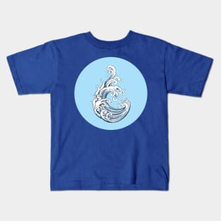 Blue Mana Symbol in a Japanese Traditional Style- for fans of Magic the Gathering Kids T-Shirt